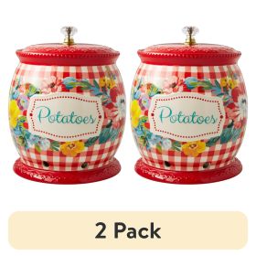 (2 pack)Sweet Romance 8.5-inch Ceramic Potato Keeper with Lid