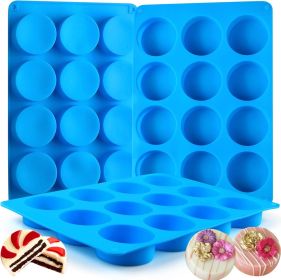 3Pcs Oreo Cookie Chocolate Silicone Mold, 12-Cavity Round Cylinder Oreo Chocolate Cover Molds for Candy, Silicone Baking Molds for Mini Cakes, Je