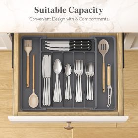 Silverware Drawer Organizer, Expandable Utensil Tray for Kitchen, BPA Free Flatware and Cutlery Holder