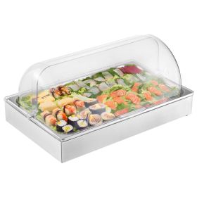 Countertop Food Serving Display Container, 1 x 1 Pan Stainless Steel Food Serving Tray