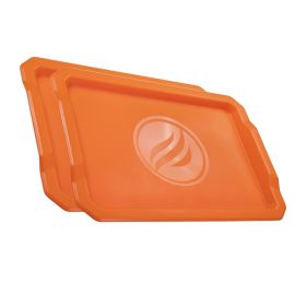 Rectangle Griddle Serving Trays in Orange, 2-Pack