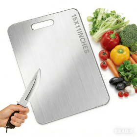 Titanium Cutting Board for Kitchen, Stainless Non Stick Chopping Board (Color: Large)